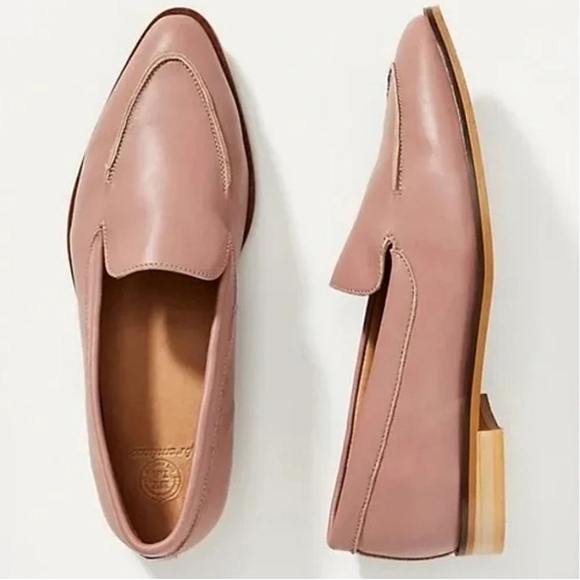 NWOT N.Y.L.A  Women's Pink Leather Loafers, Sz 7 , Super Soft - Picture 1 of 8
